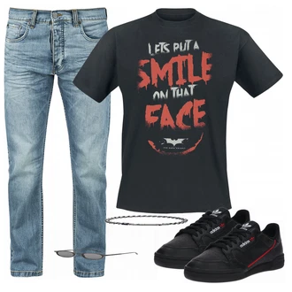 Outfit mit Schwarz T-Shirt Batman "Batman shirt"