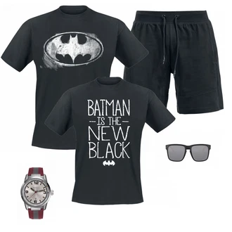 Outfit mit Schwarz T-Shirt Batman, Schwarz T-Shirt Batman "Batman shirt"