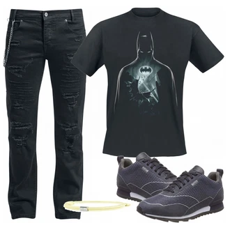 Outfit mit Schwarz T-Shirt Batman "Batman shirt"