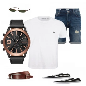 Outfit mit Weiß Sneaker Vans "Beischd"
