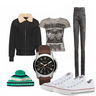 Outfit mit Grau Sneaker Converse "belinda"