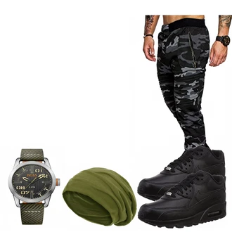 Outfit mit Grün Hut/Winter Parka style3 "Ben"