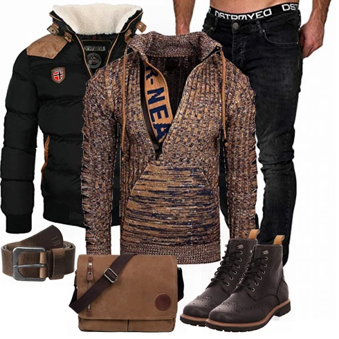 Rot Winter Parka Rusty Neal kombinieren