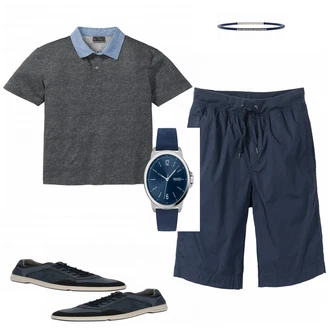 Outfit mit Grau Schuh Sneaker Bullboxer "Bermuda"
