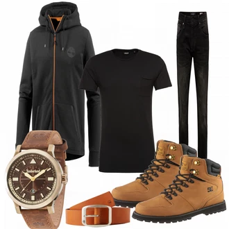 Outfit mit Schwarz Hose Große Größe Mavi "Besser"