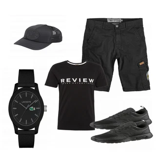 Outfit mit Schwarz Hemd Top Gun "Black"