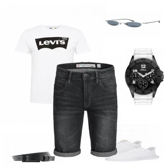 Sommer Outfits mit Weiß Sportschuh Adidas "BlackAndWhite"