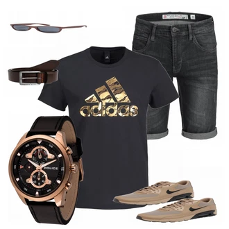 Outfit mit Beige Sneaker Nike "BlackGold"
