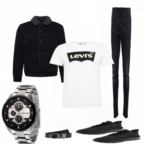 Schwarz Sportschuh Nike kombinieren mit T-Shirt