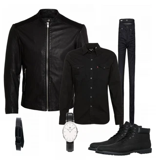 Outfit mit Schwarz Gürtel Diesel "blackman"