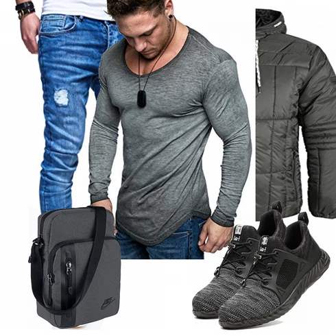 Grau/Blau Tasche Nike kombinieren