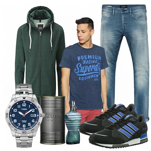 Blau Schuh Sneaker Jack & Jones kombinieren