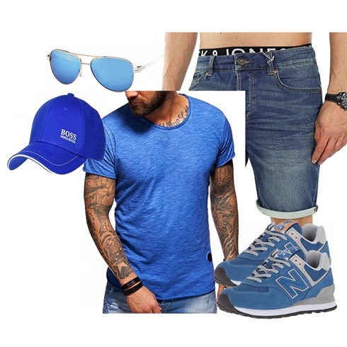 Blau T-Shirt Behype kombinieren mit Blau Trachtenmode Balinco