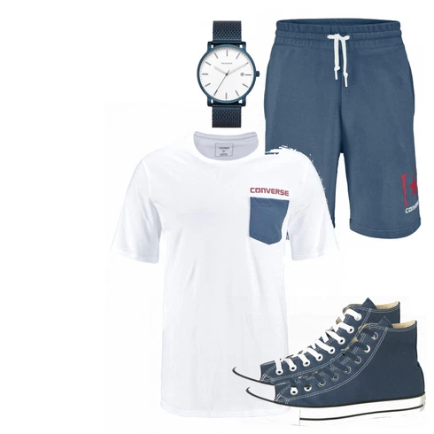 Uhr kombinieren mit Blau Sommer Schuh Converse