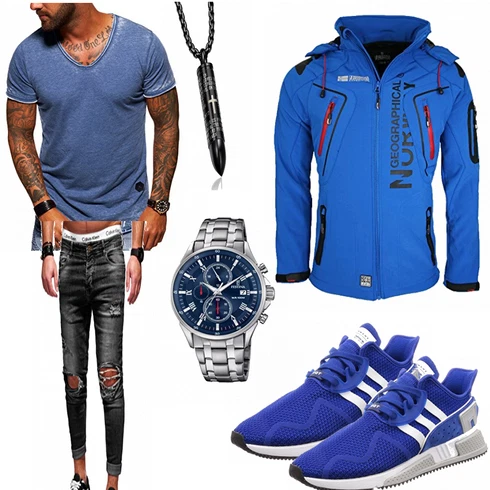 Blau Schuh Sneaker Jack & Jones kombinieren