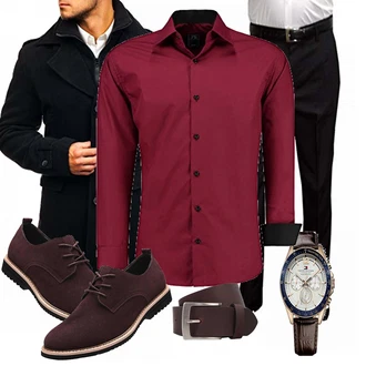 Outfit mit Schwarz Overall/Wintermantel/Winter Parka BOLF "BOLF"