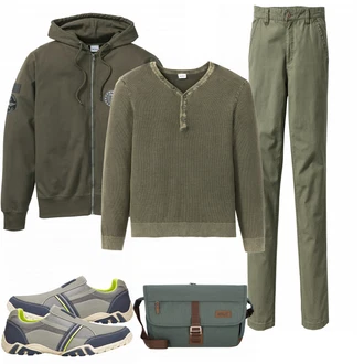 Outfit mit Grau Schultertasche Jack Wolfskin "Bonprix"