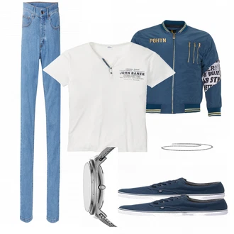 Outfit mit Weiß T-Shirt Bonprix "Bonprix"