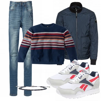Outfit mit Weiß Sneaker Reebok Classic "Bonprix"