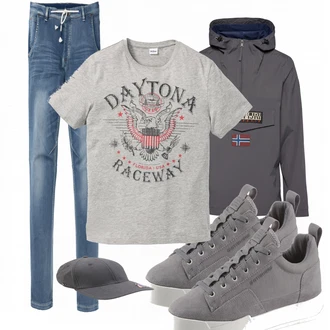 Outfit mit Weiß Sneaker G-Star Raw "Bonprix Casual"