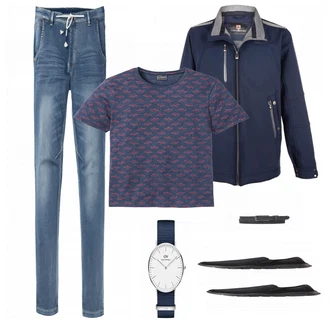 Outfit mit Schwarz Hausschuh Bonprix "bonprix fish"