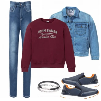 Outfit mit Grau Schmuck "Bonprix"