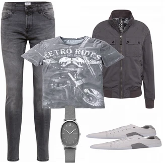 Outfit mit Grau Sneaker bjÖrn Borg "Bonprix Grey"