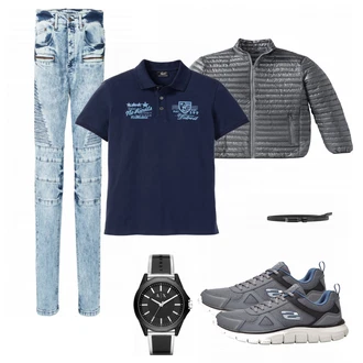 Outfit mit Blau Schal "Bonprix Jeans"