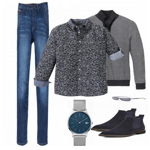 Blau Stiefel Ecco kombinieren