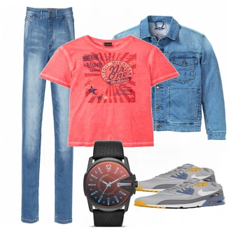 Outfit mit Blau Sneaker Nike "Bonprix New"