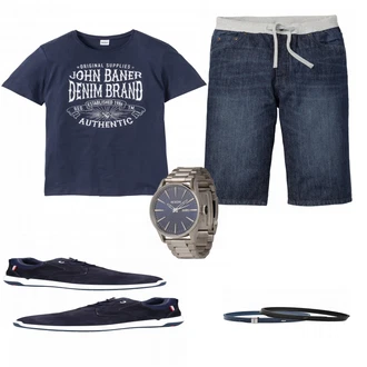 Outfit mit Schwarz Sneaker/Leder Sneaker Lloyd "Bonprix Shirt"