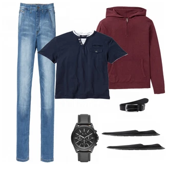 Outfit mit Schwarz Hausschuh Bonprix "Bonprix Slipper"