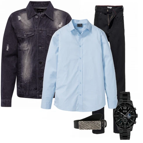 Blau Uhr Boss kombinieren mit Schwarz Sommerjacke Southpole