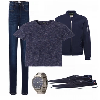 Outfit mit Schwarz Sneaker/Leder Sneaker Lloyd "Bonprix Style"
