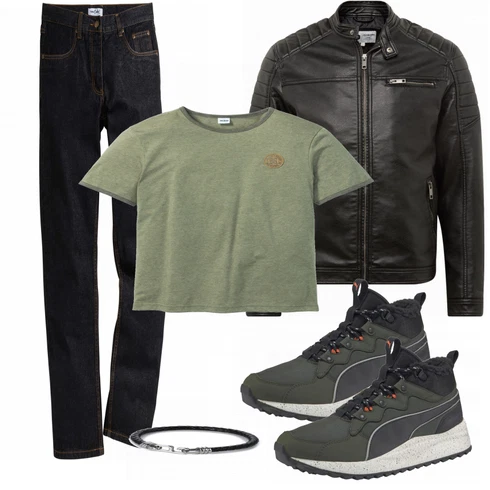 Grün Schuh Sneaker Puma kombinieren