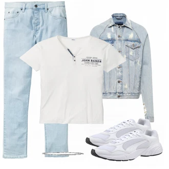 Outfit mit Blau Tigha "Bonrpix Casual"