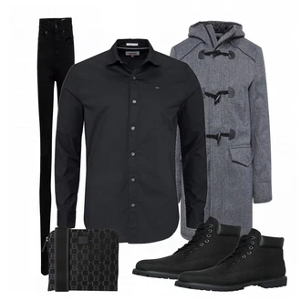 Outfit mit Schwarz Casual Hemd Tommy Jeans "BOSS"