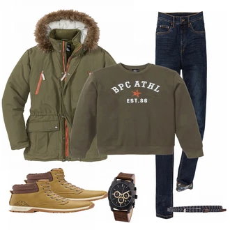 Outfit mit Beige Stiefel Bonprix "bpc collection"