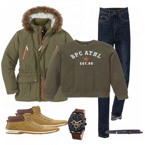Beige Stiefel Bonprix kombinieren mit Grün Bonprix, Grün Bonprix