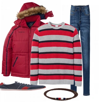 Outfit mit Blau Hausschuh Bonprix "bpc selection"