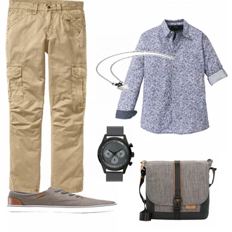 Outfit mit Grau Hausschuh Bonprix "bpc Selection"