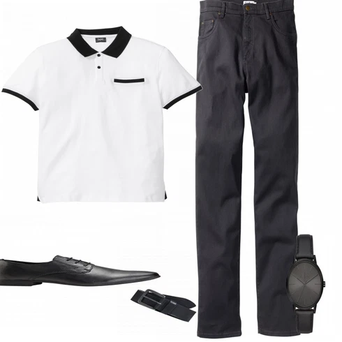 Schwarz Hausschuh Bonprix kombinieren mit Blau Gürtel Jack & Jones