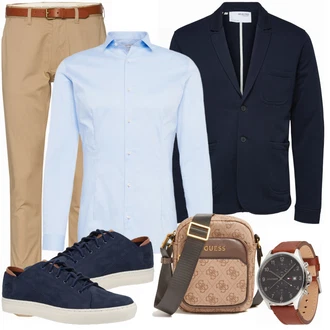 Outfit mit Blau Anzug SELECTED HOMME "Büro Outfit"