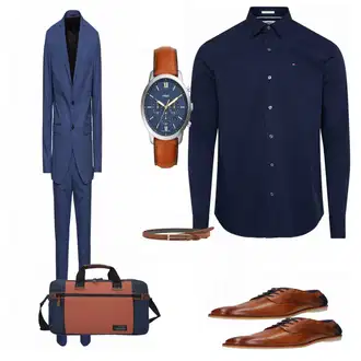 Outfit mit Blau Anzug SELECTED HOMME "BUGATTISTYLE"