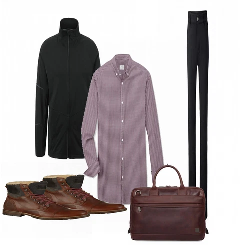 Grau/Lila Casual Hemd Tchibo kombinieren