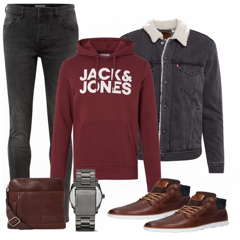 Schwarz Hose Only & Sons kombinieren mit Beige Schuh Sneaker Bullboxer