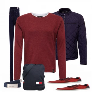Outfit mit Rot Sneaker Bullboxer "Bullboxer"