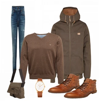 Outfit mit Rot Strickjacke Fynch-Hatton "BULLBOXER"