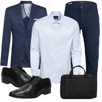 Outfit mit Blau Anzug SELECTED HOMME "Buro Outfit"