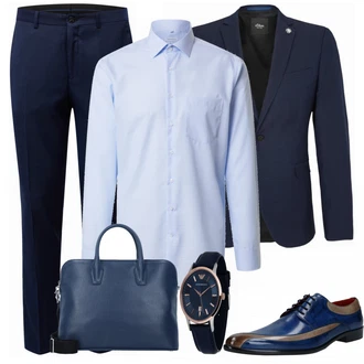 Business Outfits mit Schwarz Anzug S.Oliver Black Label "Buro Outfit"